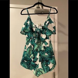 Tropical print romper